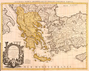 Albanie, grande partie de la Grèce (sauf nord-est), grande partie de la République de Macédoine (sauf nord) - Guillaume Delisle