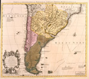 Carte du Paraguay, du Chili et de la Terre de Magellan (Argentine) (gravure)