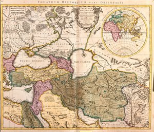Carte des pays voisins de la mer Caspienne (Russie, Arménie, Perse, Kazakhstan, Turkménistan) - Guillaume Delisle