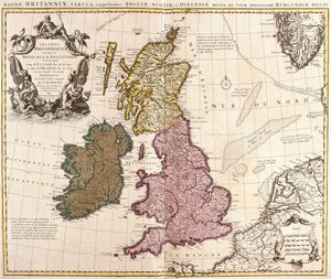 Carte des Îles Britanniques, Royaumes d