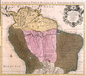 Panama, Colombie, Venezuela, Guyane française, Guyana, Suriname, Équateur, Pérou, Bolivie, grande partie du Brésil (sauf le Sud), Nord du Chili - Guillaume Delisle