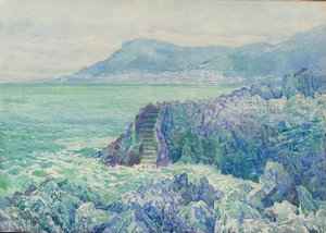 Rochers sur une plage de la Côte d