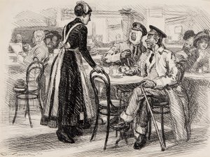 Dessin humoristique de la Première Guerre mondiale, probablement pour Punch, 1916 - Gurnell Charles Jennis