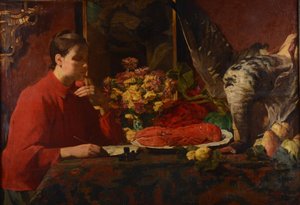 Dame avec un homard - Gustaaf Vanaise