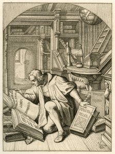Luther lit dans la bibliothèque universitaire d