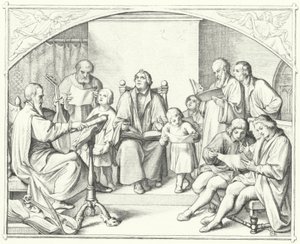 Martin Luther chantant avec une chorale d