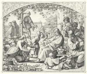Martin Luther avec sa famille et certains de ses contemporains profitant de l