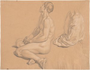 Un homme assis nu puis vêtu - Gustav Heinrich Naeke