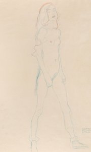 Une jeune fille nue, vers 1917 - Gustav Klimt