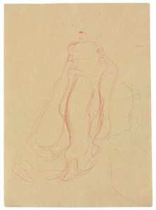 Étude de costume avec les mains jointes, répétition du côté droit, vers 1903-04 - Gustav Klimt