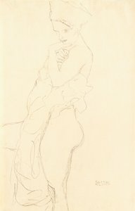 Nu debout à gauche, tenant une serviette contre le corps, 1917