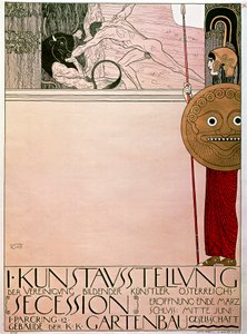 Affiche pour la première exposition de la Sécession (Thésée et Minotaure) - Gustav Klimt