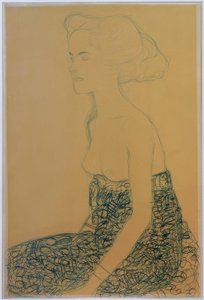Demi-nu assis vers la gauche - Gustav Klimt
