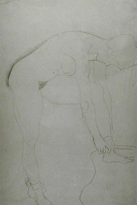 Nu debout avec jambes levées, v.1907 - Gustav Klimt