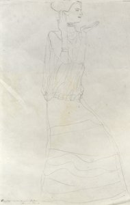 Femme debout avec les mains levées - Gustav Klimt