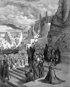 Artaxerxès accordant la liberté aux Juifs, gravé par Ligny, c.1868