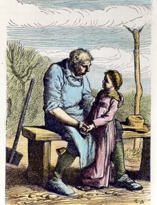 Cosette a la permission des Misérables. 1865 (gravure) - Gustave Brion
