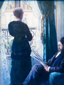 Intérieur, femme à la fenêtre, vers 1880
