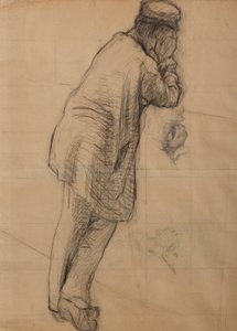 Étude pour Le Pont de l’Europe : Homme appuyé sur ses coudes c.1876