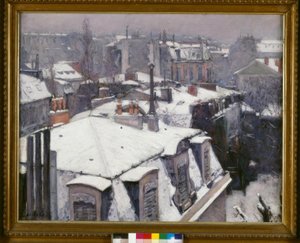 Vue de toits (Effet de neige), dit Toits sous la neige