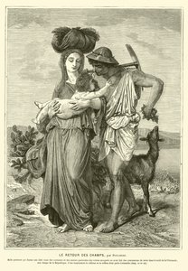 Paysans romains anciens rentrant chez eux après une journée dans les champs - Gustave Clarence Rodolphe Boulanger