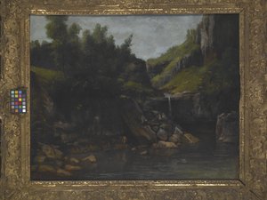 Cascade dans un paysage rocheux - Gustave Courbet