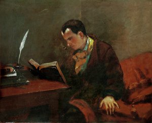 Charles Baudelaire, poète français (huile sur toile) - Gustave Courbet