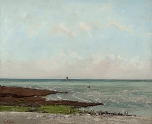 Blanchisseuses à marée basse, Étretat - Gustave Courbet