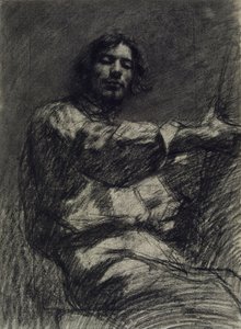 Jeune homme assis, étude. Autoportrait au chevalet, vers 1847