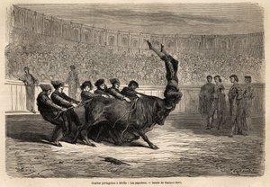 Une scène de corrida, les Pegatores à Séville