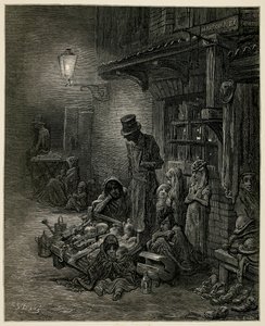 Une famille pauvre avec leurs affaires - Gustave Dore