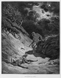 Caïn tue son frère Abel, Illustration de la Bible de Doré - Gustave Dore