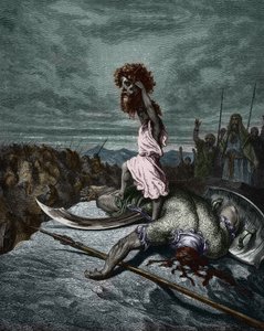 David tenant la tête de Goliath, par Gustave Doré