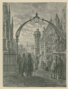 Vue générale des gens dans la rue au Temple - Gustave Dore