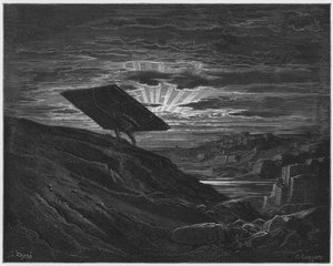 Gustave Doré Bible : Samson emportant les portes de Gaza