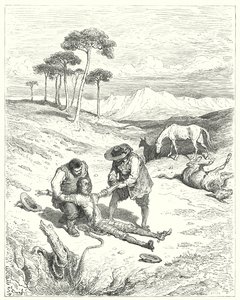 Don Quichotte de Gustave Doré : "Ils trouvèrent que ses yeux étaient fermés, comme s