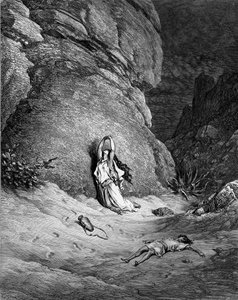 Agar et Ismaël, gravure de Doré