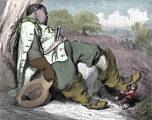 Illustration pour « Le petit poucet », écrit en 1697 par Charles Perrault (1628-1703)