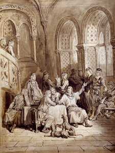 Illustration pour la série de poèmes, Idylls of the King par Albert Tennyson (1809-1892), gravure par Gustave Doré (1832-1883) - Gustave Dore