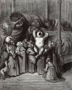 Illustration du livre Gargantua et Pantagruel de Rabelais, 1854