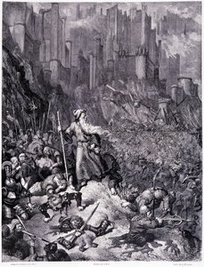 Les batailles, planche IX - Illustration de Gustave Doré (1832-1883), pour La légende du Juif errant par Pierre Dupont, édition Librairie du magasin pittoresque, Paris 1862 - Gustave Dore