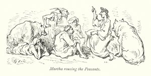 Marthe soulevant les paysans (gravure)
