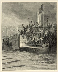 Course de bateaux Oxford et Cambridge, Putney - Gustave Dore