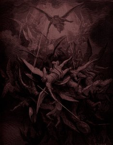 Le Paradis Perdu : Chute des anges rebelles, artiste Doré - Gustave Dore