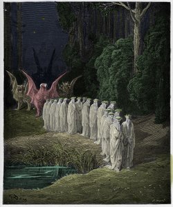 Purgatoire, Chant 29 : Les 24 anciens dans la procession apocalyptique, illustration de "La Divine Comédie" de Dante Alighieri