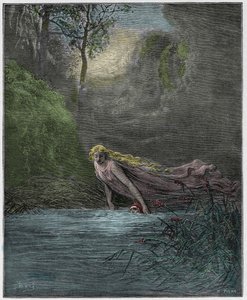 Purgatorio, Chant 31 : Dante submergé dans la rivière Léthé, illustration de "La Divine Comédie" de Dante Alighieri, 1885 - Gustave Dore