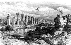 Aqueduc romain, Mérida, Espagne, 19ème siècle