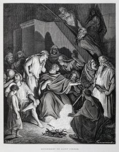 Saint Pierre reniant le Christ, Illustration de la Bible de Doré