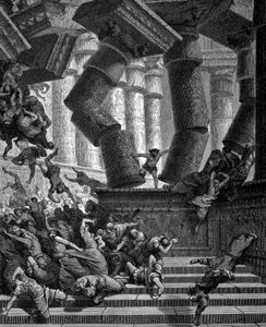 Samson détruisant le temple de Dagon, 1866