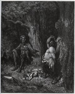 Sancho Panza vole devant Don Quichotte pour accomplir le souhait de Merlin et ainsi désenchanter Dulcinée du Toboso. Don Quichotte l